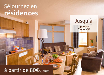 S�journez en r�sidence - A partir de 80�/7 nuits - Jusqu'� -50%