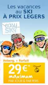 Les vacances au SKI A PRIX LEGERS - H�bergement + forfait + location de ski : 129 euros maximum/jour/pers.