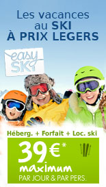 Les vacances au SKI A PRIX LEGERS - H�bergement + forfait + location de ski : 39 euros maximum/jour/pers.