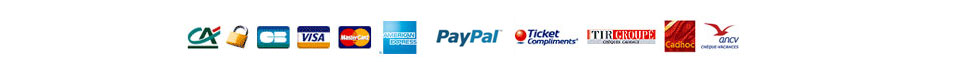 Paiement s�curis� - Modes de paiement accept�s : Carte bleue, Visa, MasterCard, Ammerican express, Tickets compliments, Tickets Tir Group�, Bons Cadhoc, ch�ques Vacances