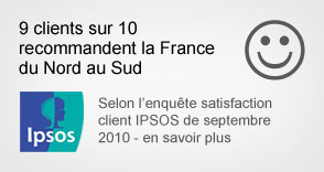 9 clients sur 10 recommendent La France du Nord au Sud